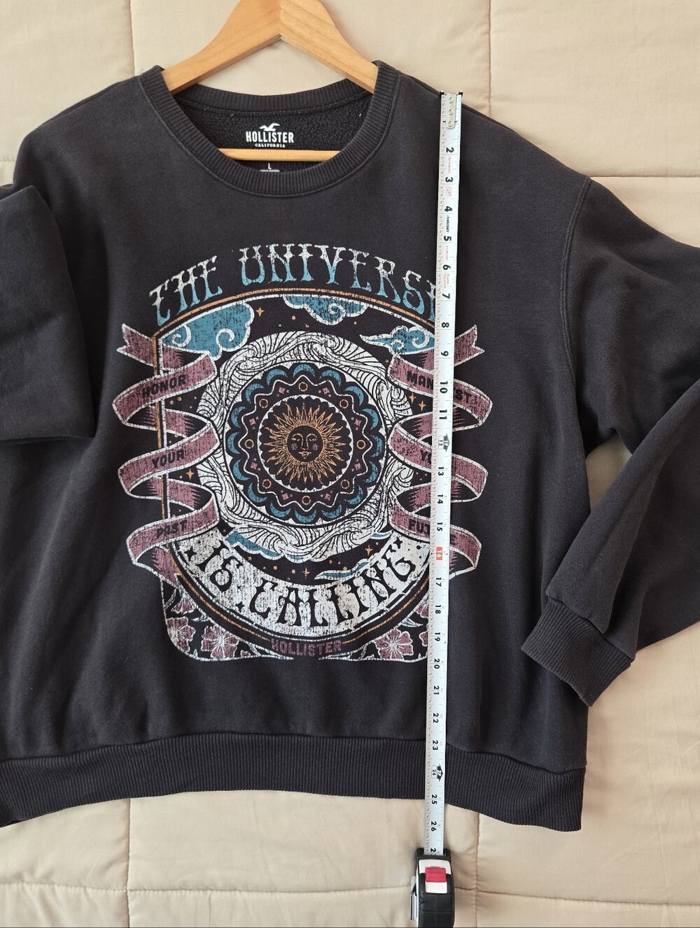 Hollister Celestial Sun Graphic Sweatshirt The Universe Is Calling L - Picture 7 of 7